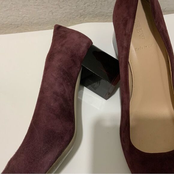 J Crew Womens size 9.5 Heels Pumps Suede Cabernet Shoes - Picture 10 of 12